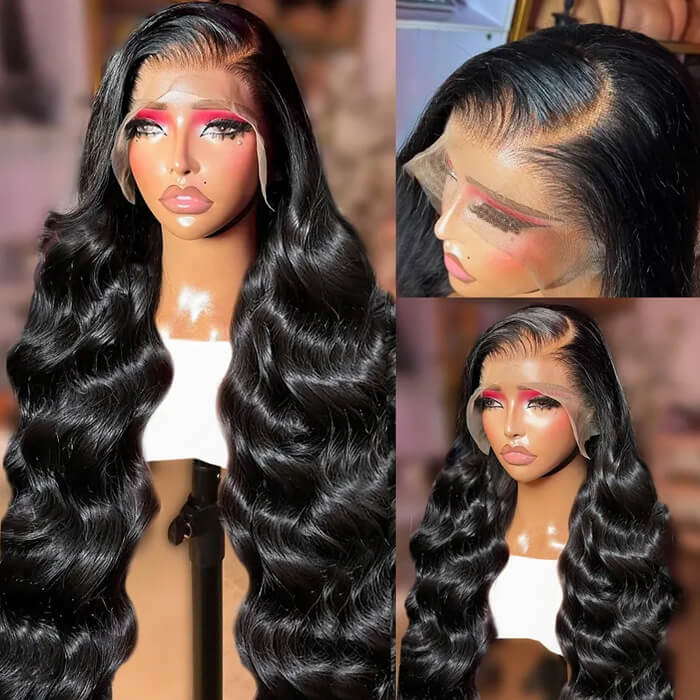 Natural Color Body Wave 13x4 Lace Front Human Hair Wigs