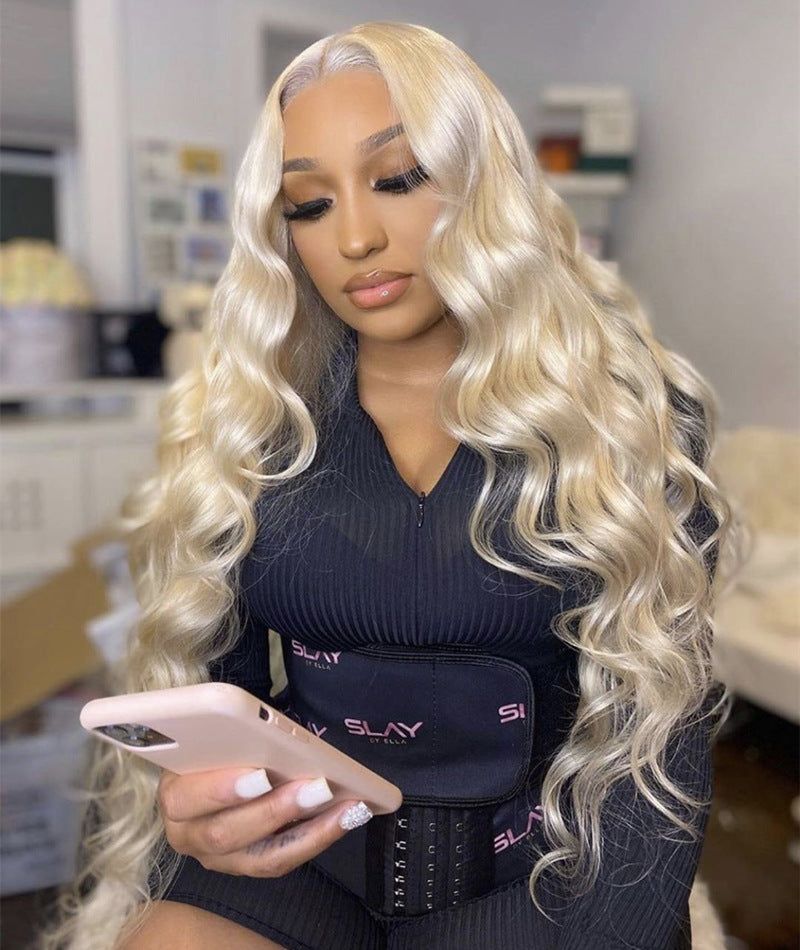 Gold Big Wave Silk Wig