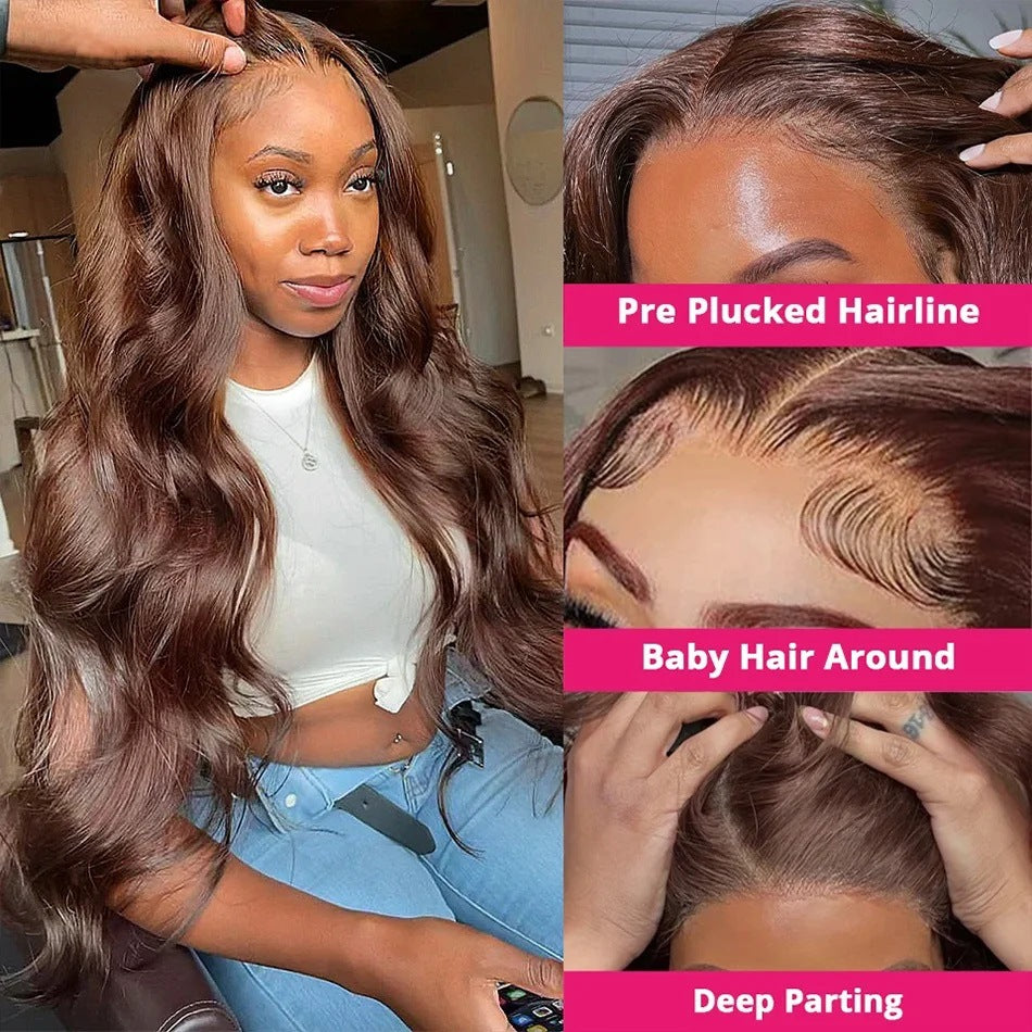 Front Lace Wavy Brown Lace Front Wigs