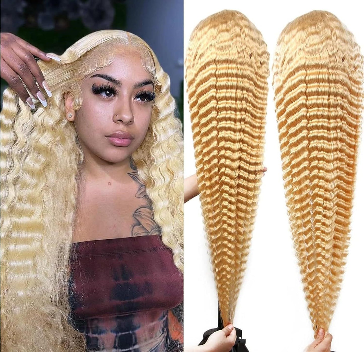 Front Lace Synthetic Human Hair Wigs