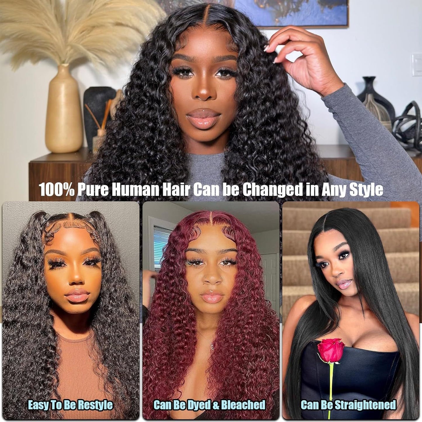 Deep Wave Human Wigs