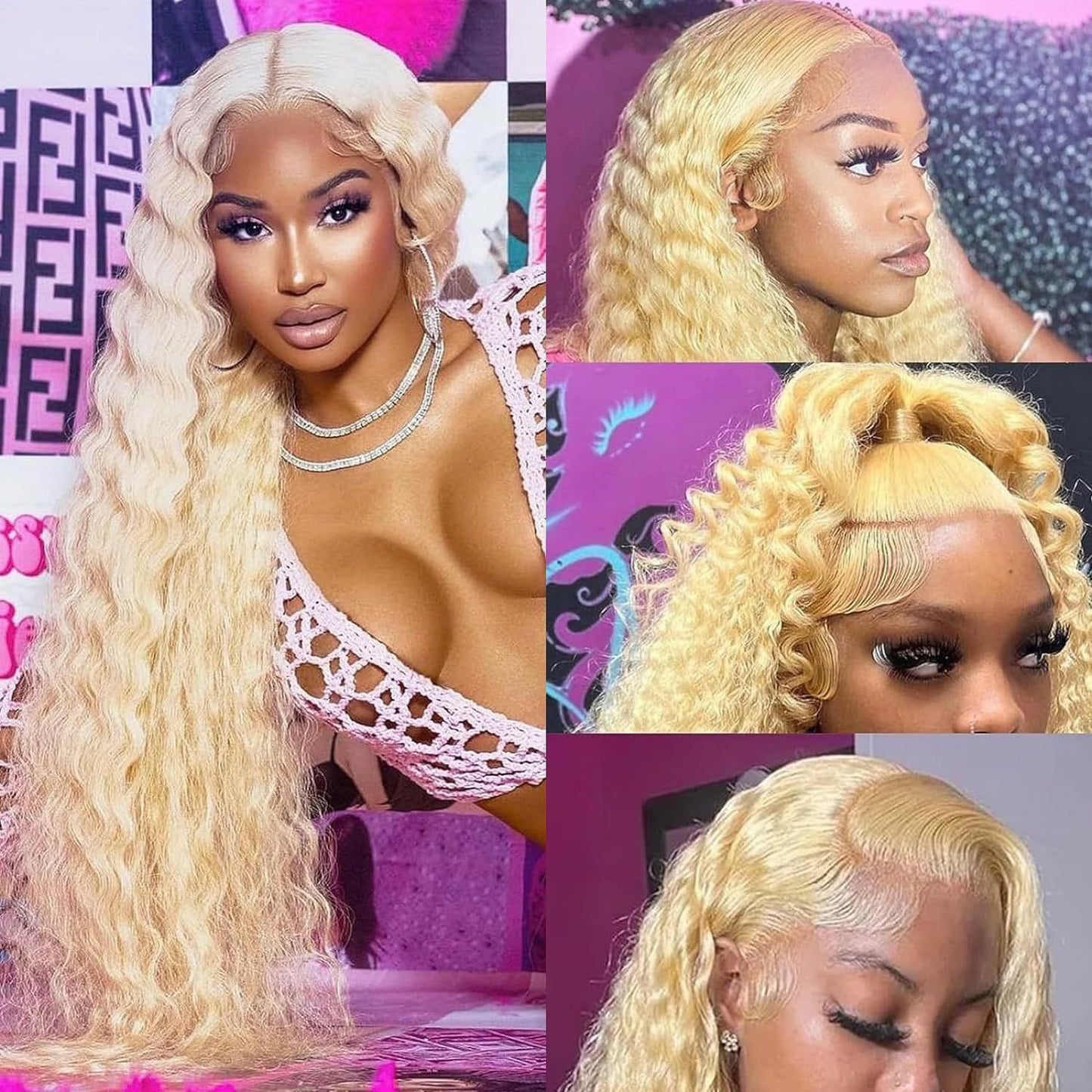 Front Lace Synthetic Human Hair Wigs