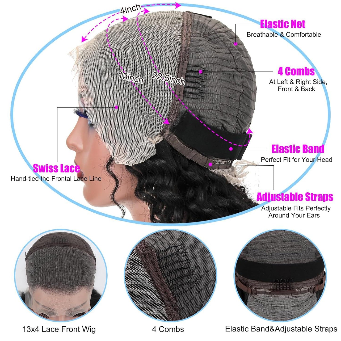 Deep Wave Human Wigs