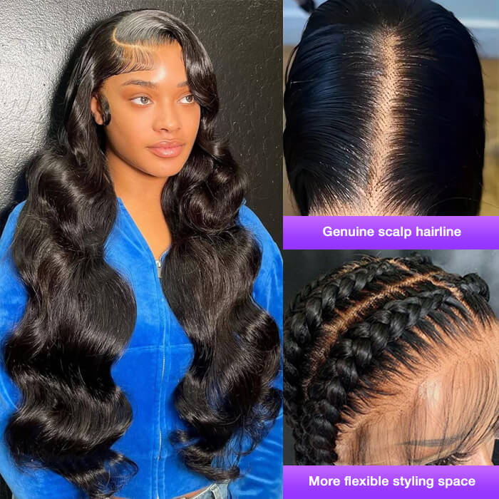 Natural Color Body Wave 13x4 Lace Front Human Hair Wigs