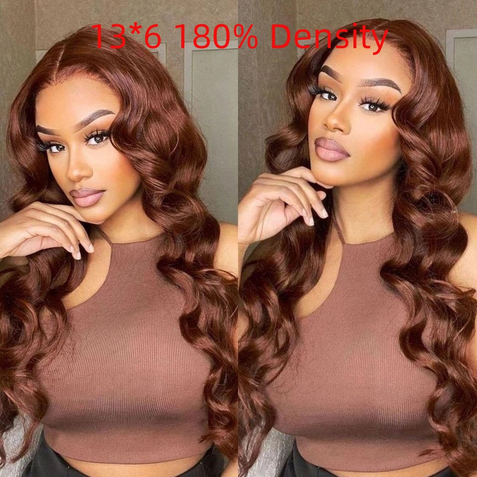 Front Lace Wavy Brown Lace Front Wigs