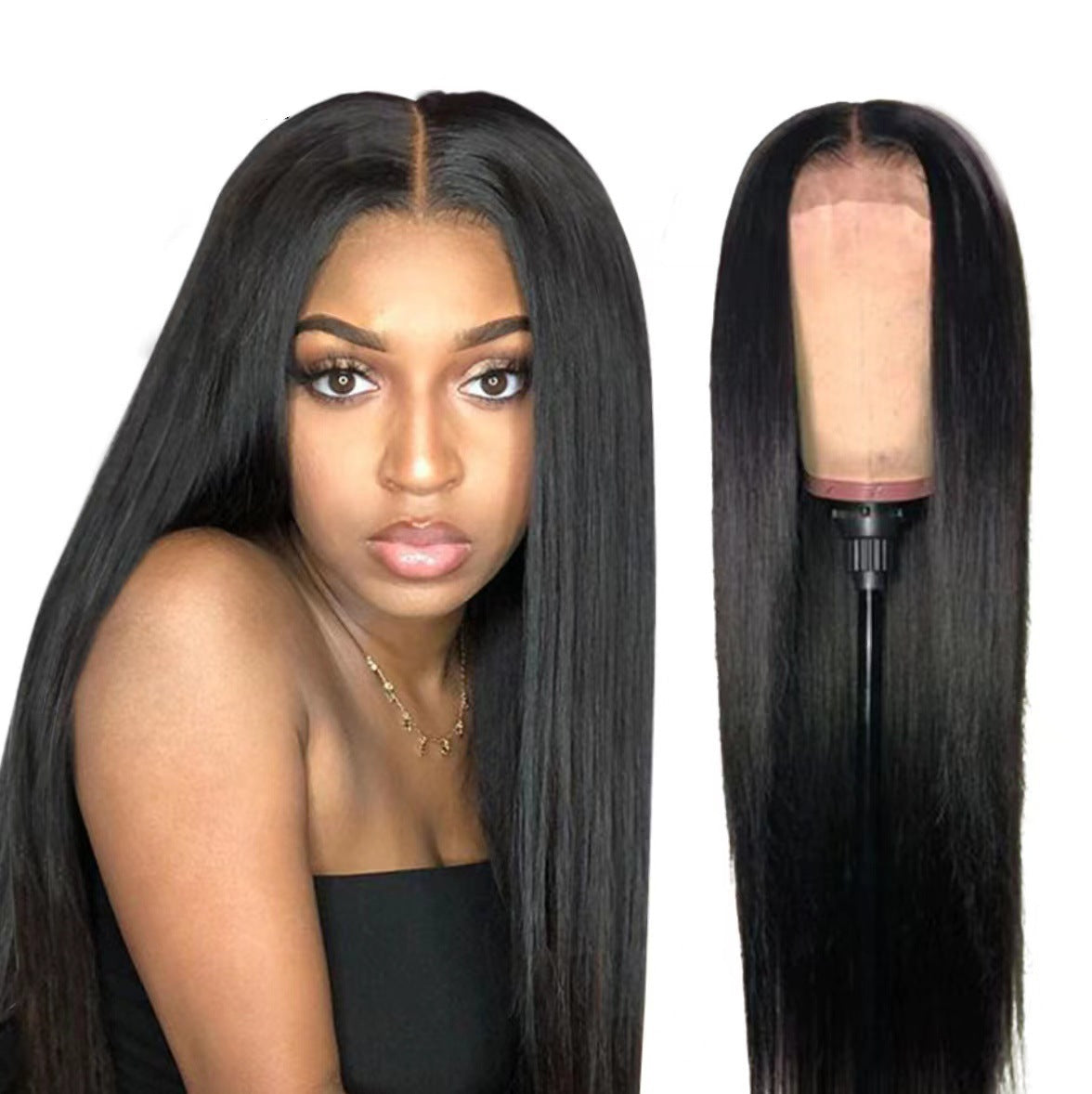 Front Lace Mid-length Straight Hair