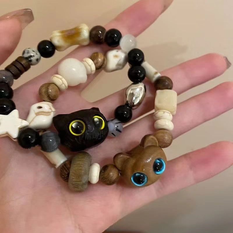 Special-interest Design Cat Beaded Bracelet For Women