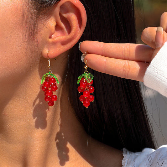 Vintage Design Grape Earrings For Women