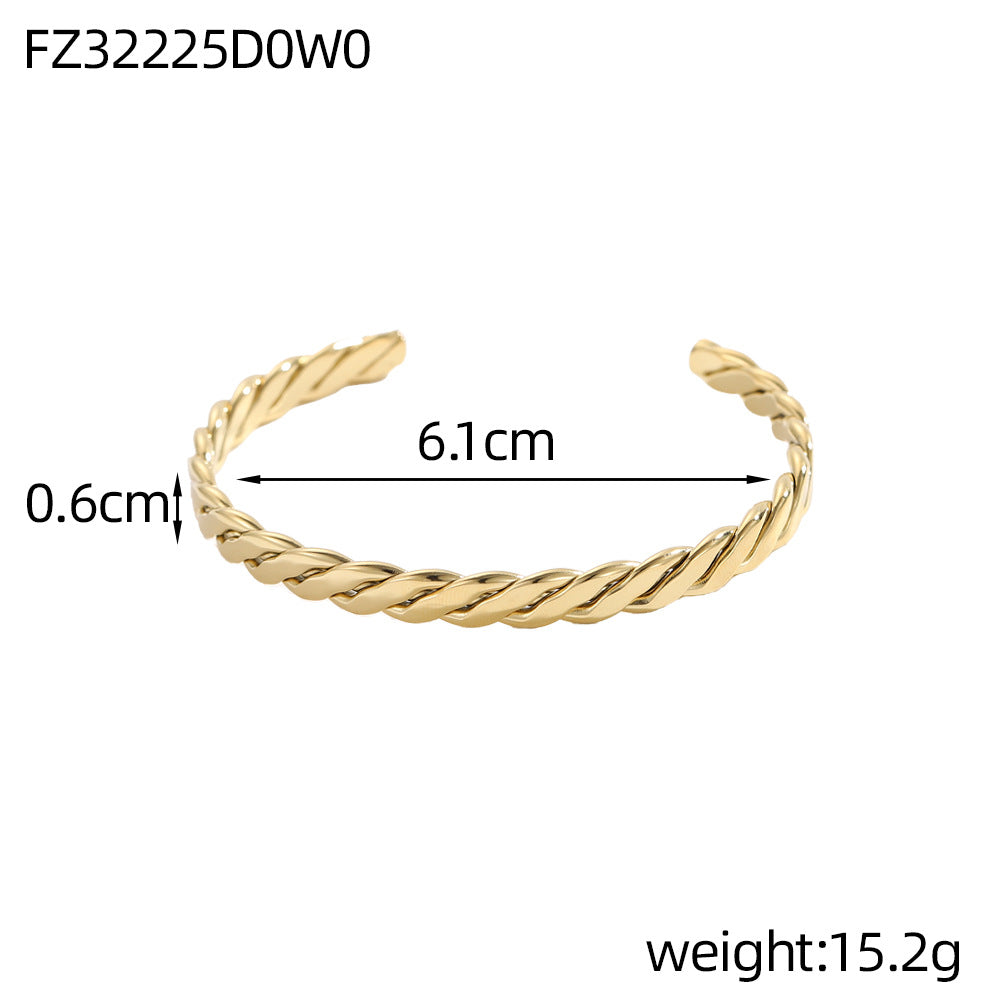 Personalized Patterned Bracelet For Women Elegant Geometric Layering Bangle In Solid Colors